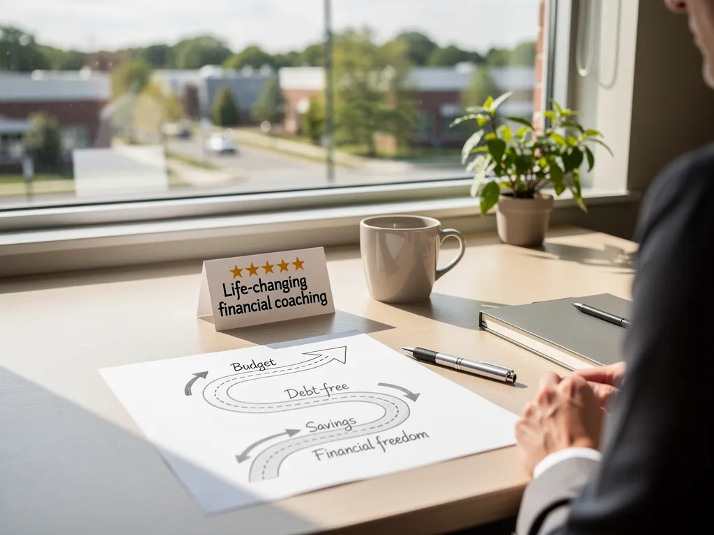 Sterling Virginia coaching desk with five-star reviews and a freedom roadmap sketch