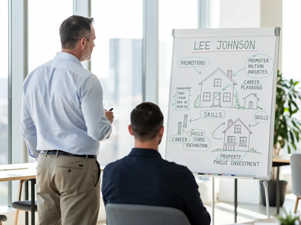 Lee Johnson discussing career and wealth strategy with a client