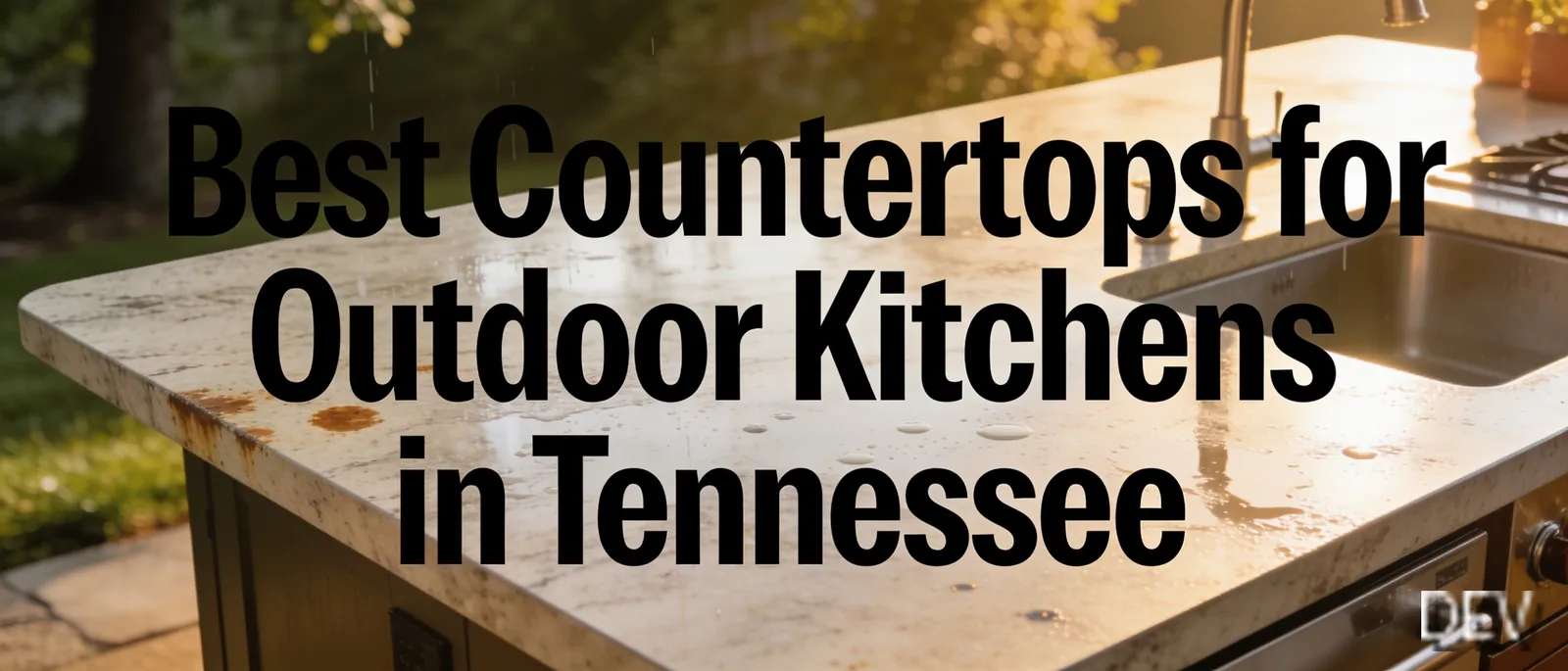 Outdoor kitchen countertops in Tennessee face humidity, sun exposure, and seasonal temperature swings that make