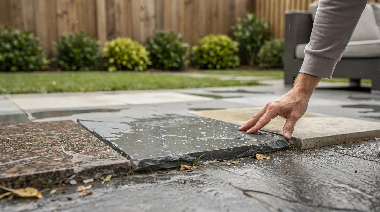Granite and porcelain are identified as the top-performing materials for outdoor kitchen countertops.; Aluminum