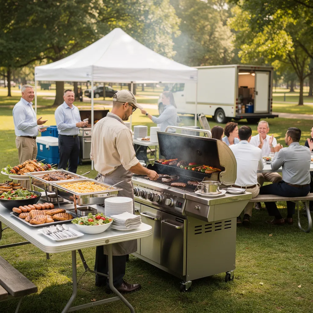 Affordable Corporate BBQ Catering Services from an established provider reduce risk for first-time corporate event
