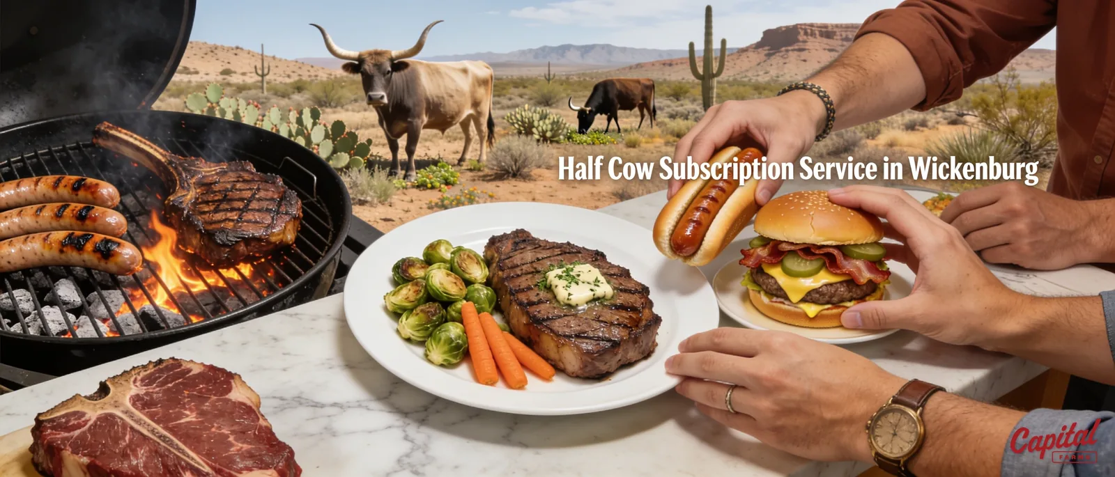 Half a cow in the Wickenburg area generally runs $2,200-3,500, working out to roughly $9.50-12.00