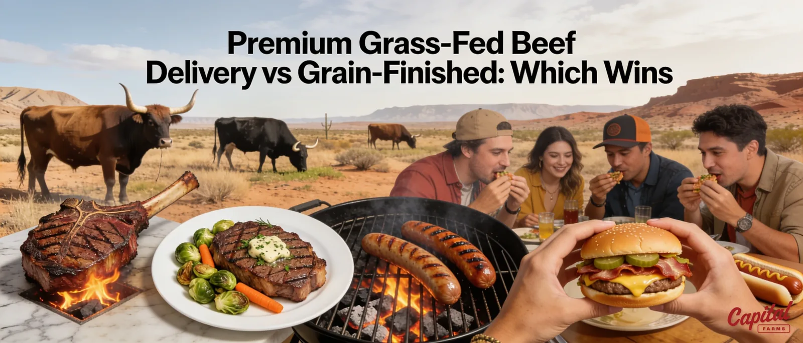 Grass-fed beef comes from cattle raised solely on grass, pasture, or other forages, while grain-finished