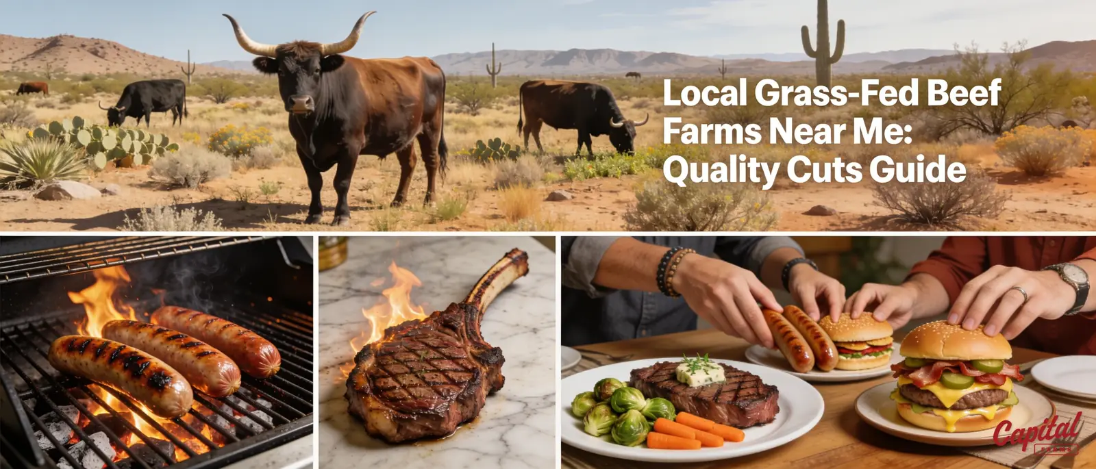 Capital Farms' Corriente cattle graze on rangelands near Wickenburg, AZ for two years on natural