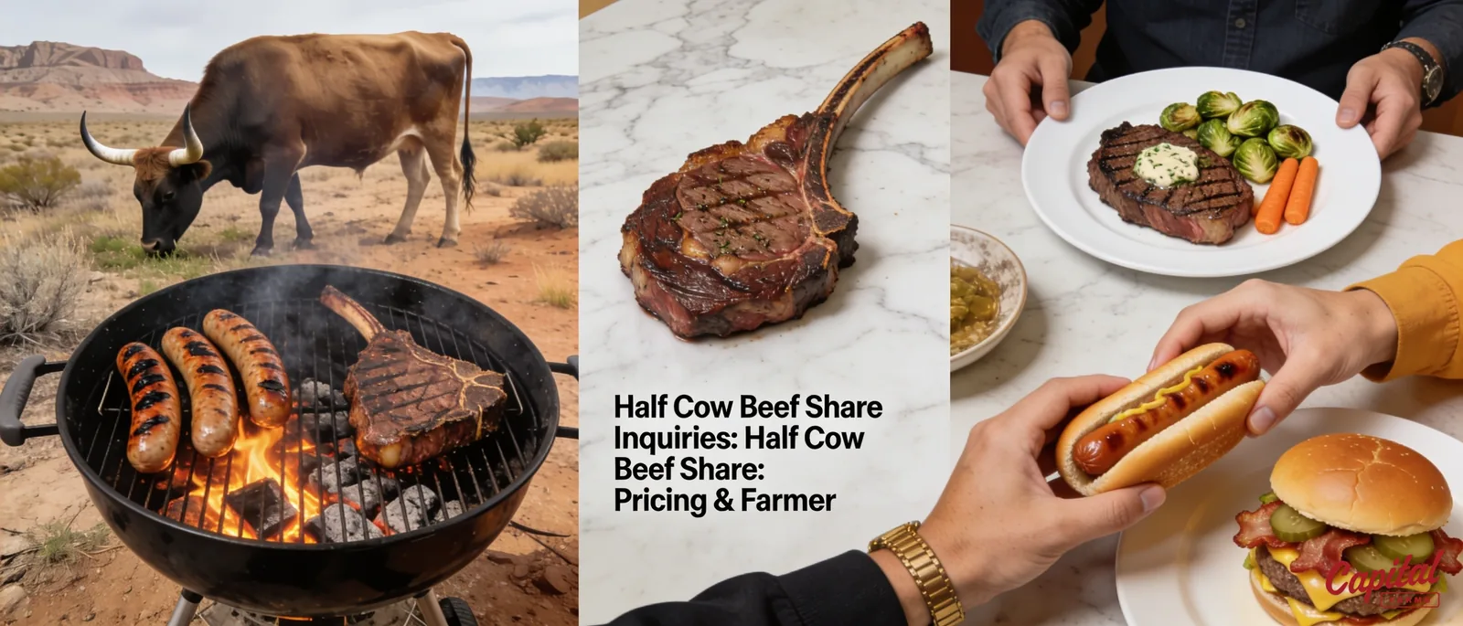 Half beef deposits are typically priced per pound, with the final invoice calculated after