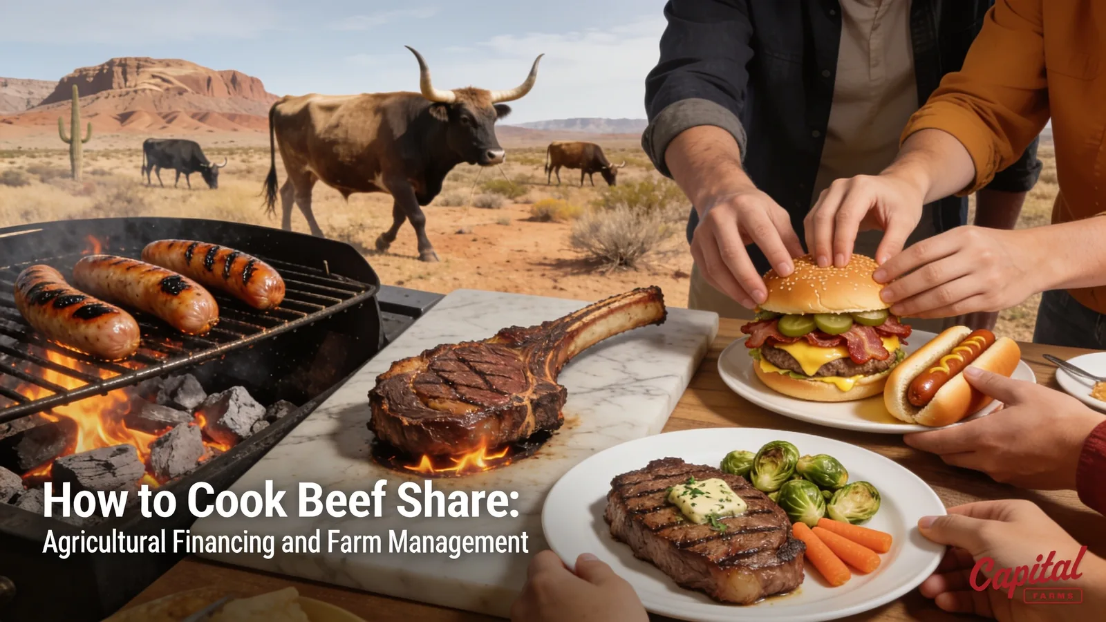 Capital Farms' beef is grass-fed and 200-day grain-finished, which affects how much time and heat