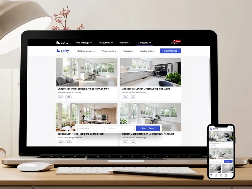 Mobile-optimized Lofty IDX website with property listings and lead form