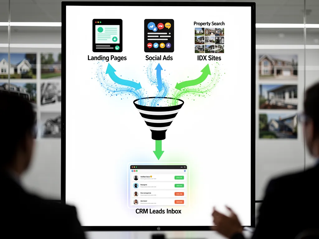 Multiple lead sources feeding into Lofty CRM for real estate