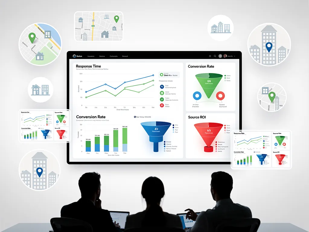 Team reviewing lead generation KPI metrics in Lofty CRM