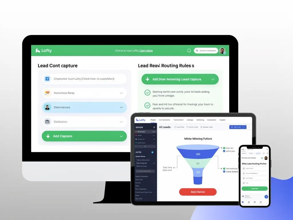 Lofty CRM lead capture and routing dashboard interface