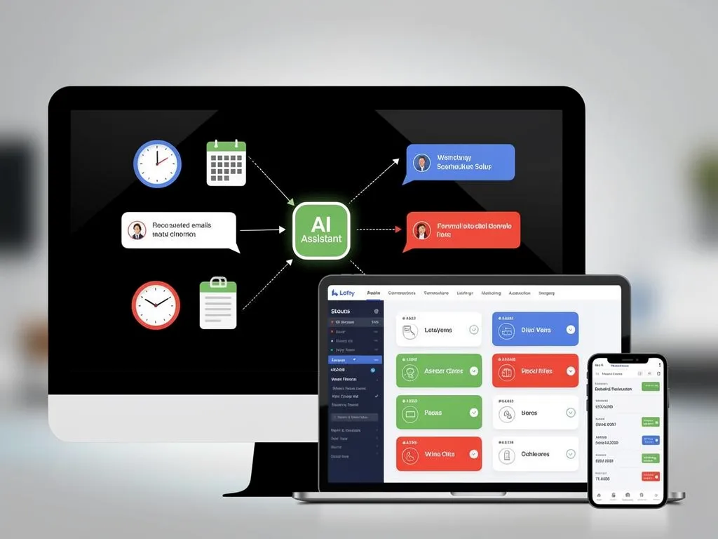 Automated Smart Plans workflow and AI assistant chat on screen Automated Smart Plans workflow and AI assistant chat on screen