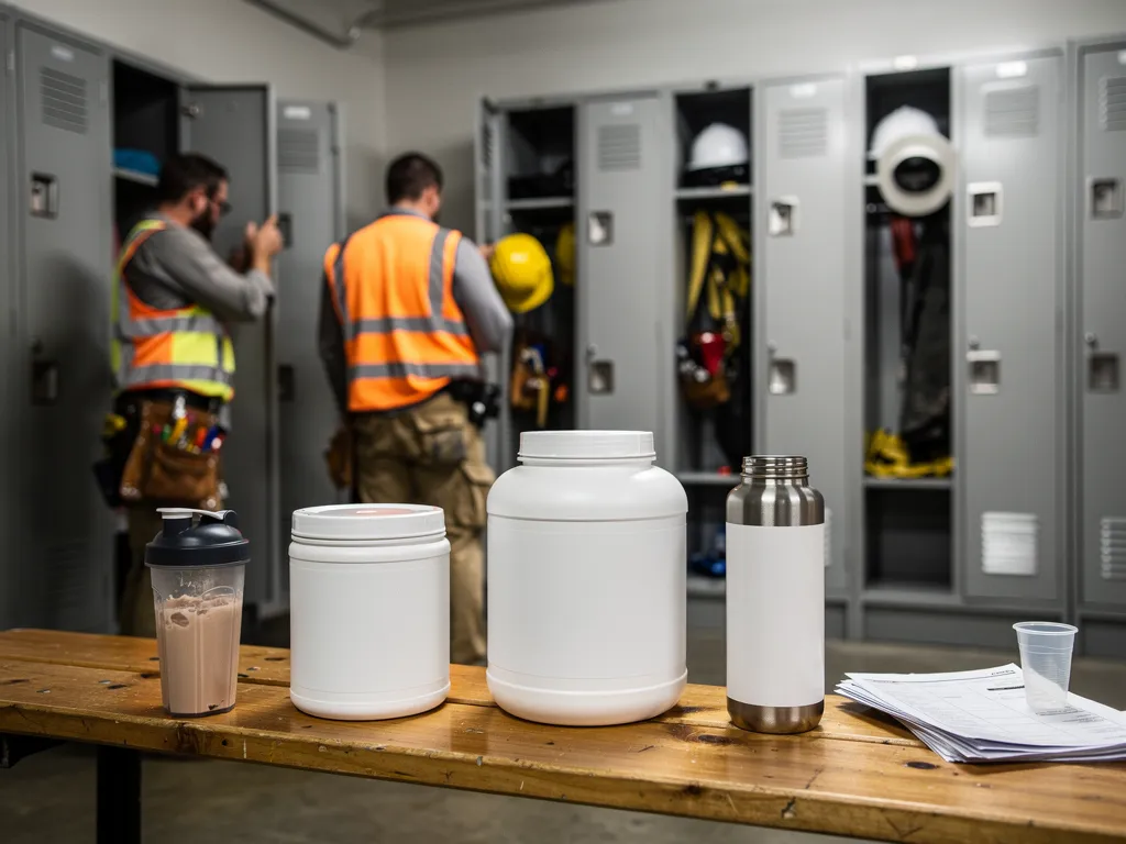XGRITX pre-workout, protein, and electrolyte powder containers lined up