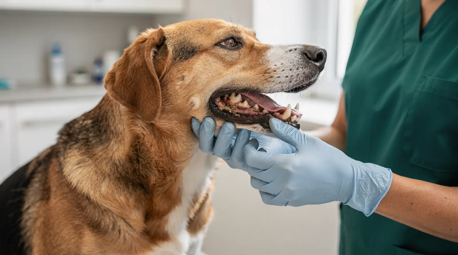 Tartar buildup is a key symptom that signals it's time for a dental checkup.; Loose