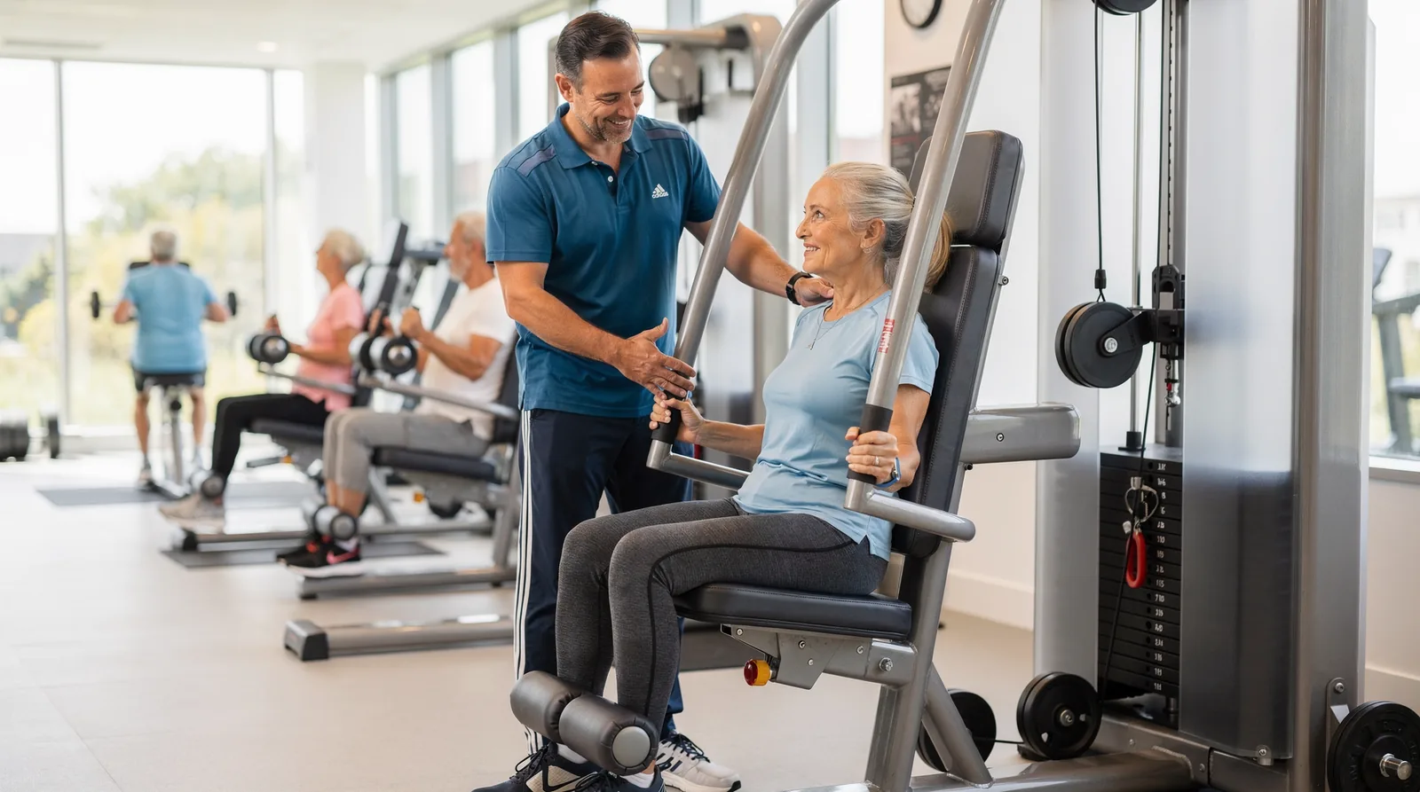Two UTC gym locations provide no-membership-fee access, complimentary classes, and integrated nutrition guidance