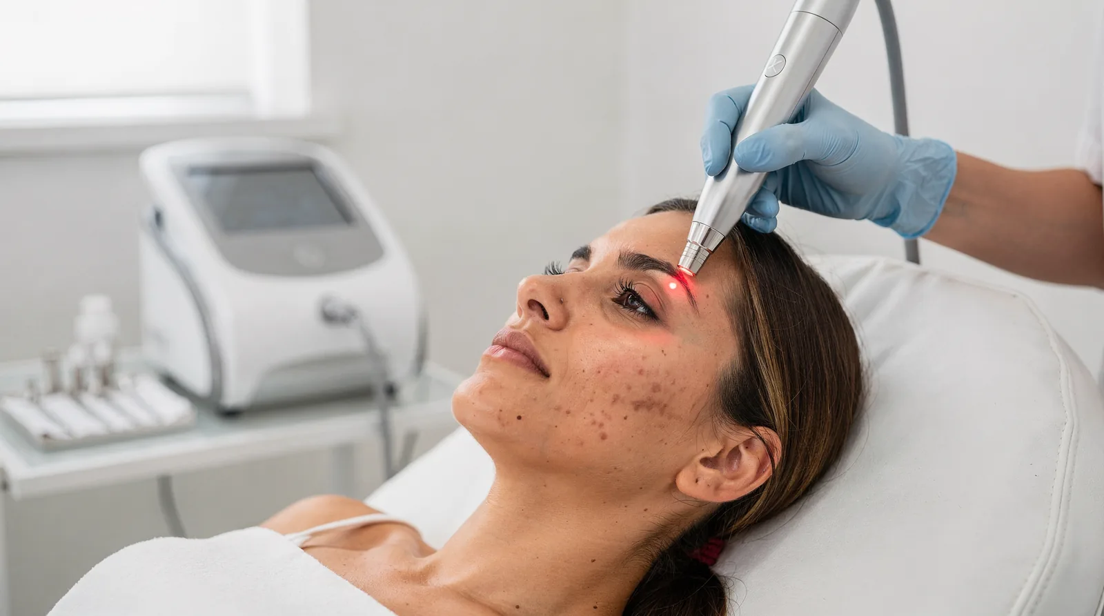 Fractional resurfacing lasers like the Cutera Pearl improve tone and texture in areas of fine