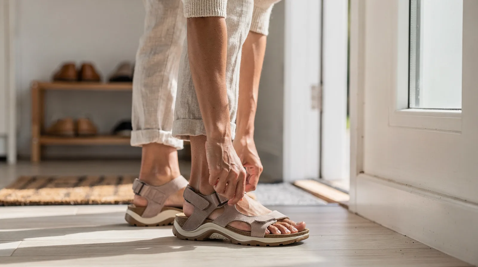 Supportive sandal design is meant to empower women with foot pain to keep an active