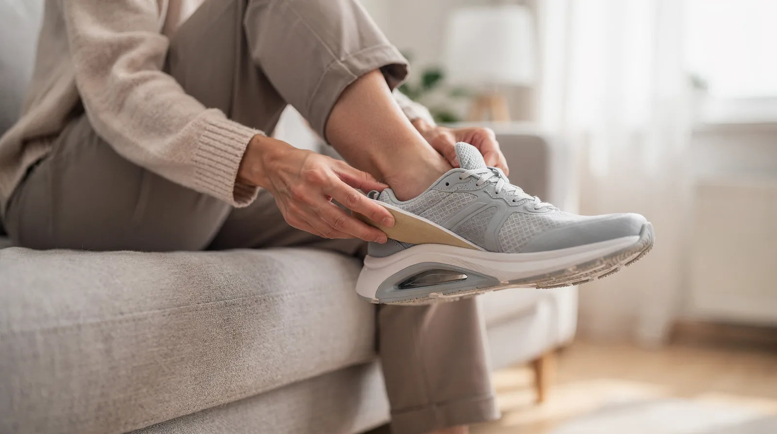 Dual-density insoles combine firmer support zones with softer cushioning layers to reduce arch strain