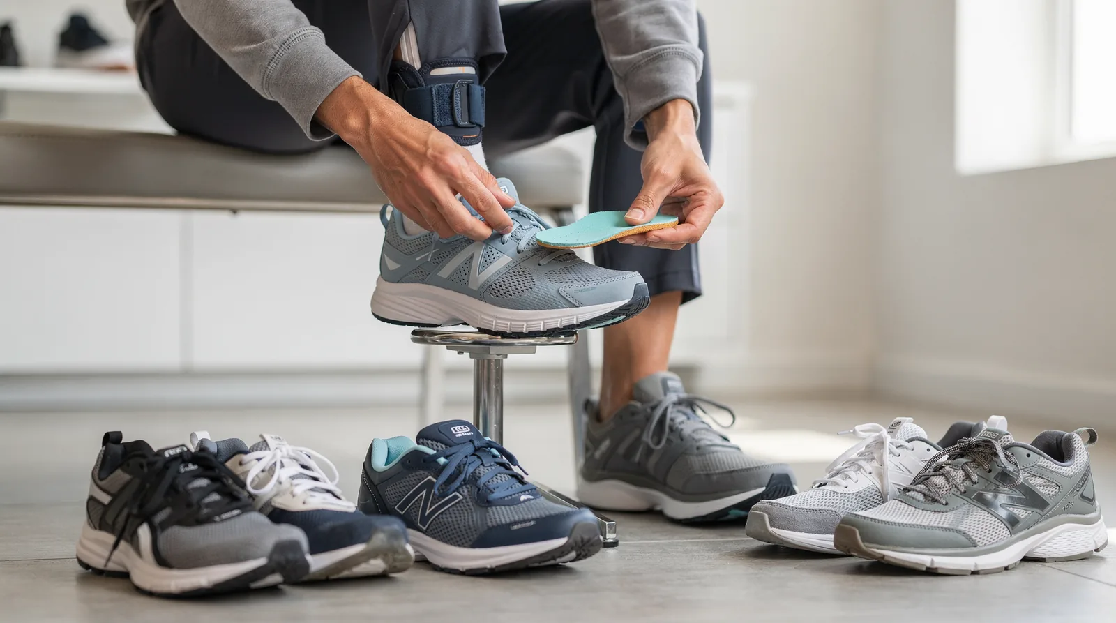 Footwear engineered to improve mobility and reduce pain should be selected based on the specific