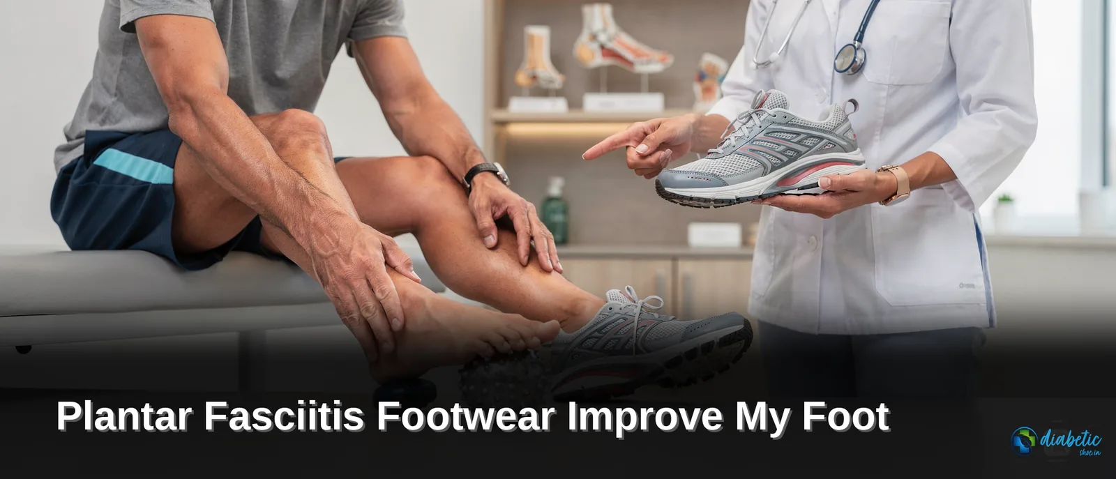 Engineered footwear featuring dual-density insoles and broad toe boxes is designed to relieve diabetic