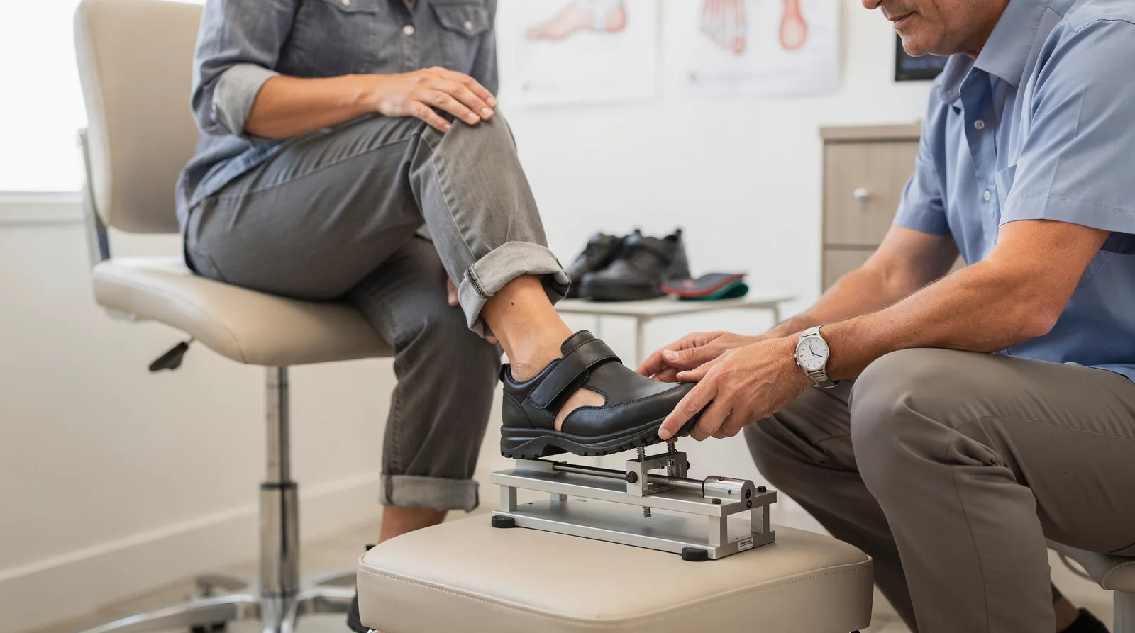 A consultation matches a patient's specific condition to footwear crafted by specialists for maximum support
