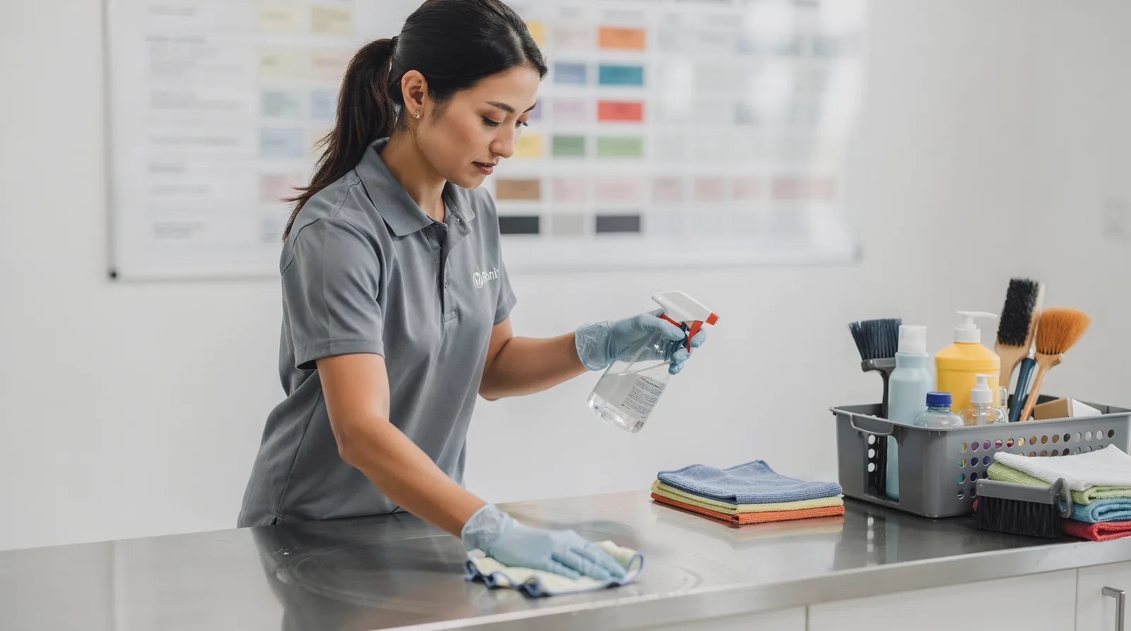 Every team member is background-checked before working in a client's home or office.; Trained cleaning