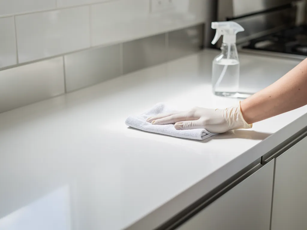 A structured checklist guides cleaners through the kitchen, including disinfected counters and backsplash.; Bedrooms receive