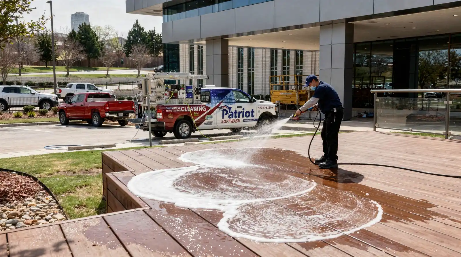Applying SoftWash treatment with products that inhibit future mildew and algae growth is a key