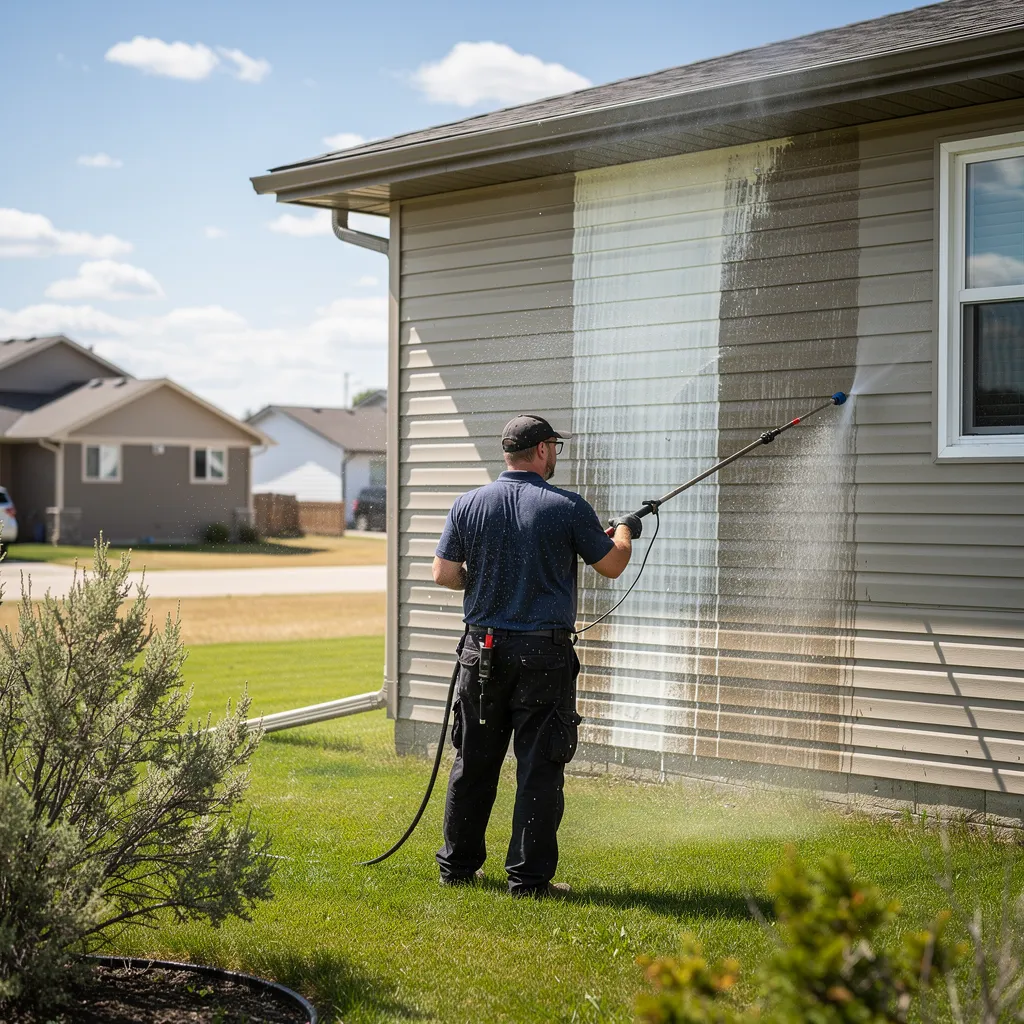 Denver's Window Cleaning & SoftWash serves homeowners in Landmark, Manitoba, along with other Southeast Manitoba
