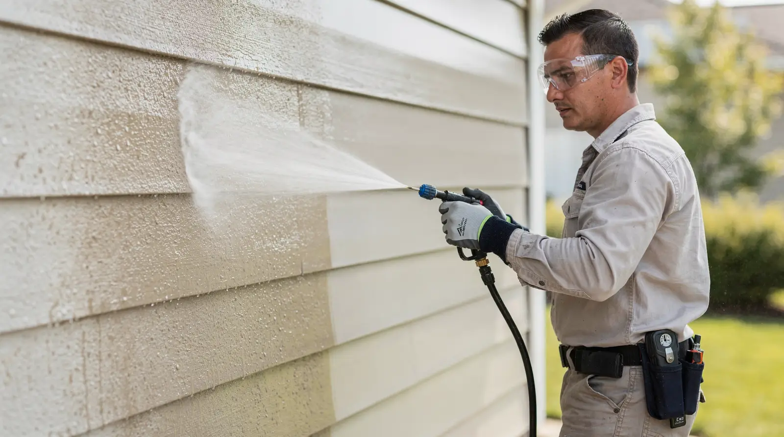 High-pressure washing is not ideal for delicate exterior surfaces like siding, stucco, vinyl, wood