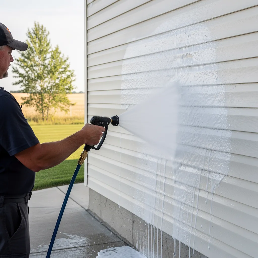 Soft washing treats surfaces with specialized biodegradable cleaning agents rather than relying on high pressure