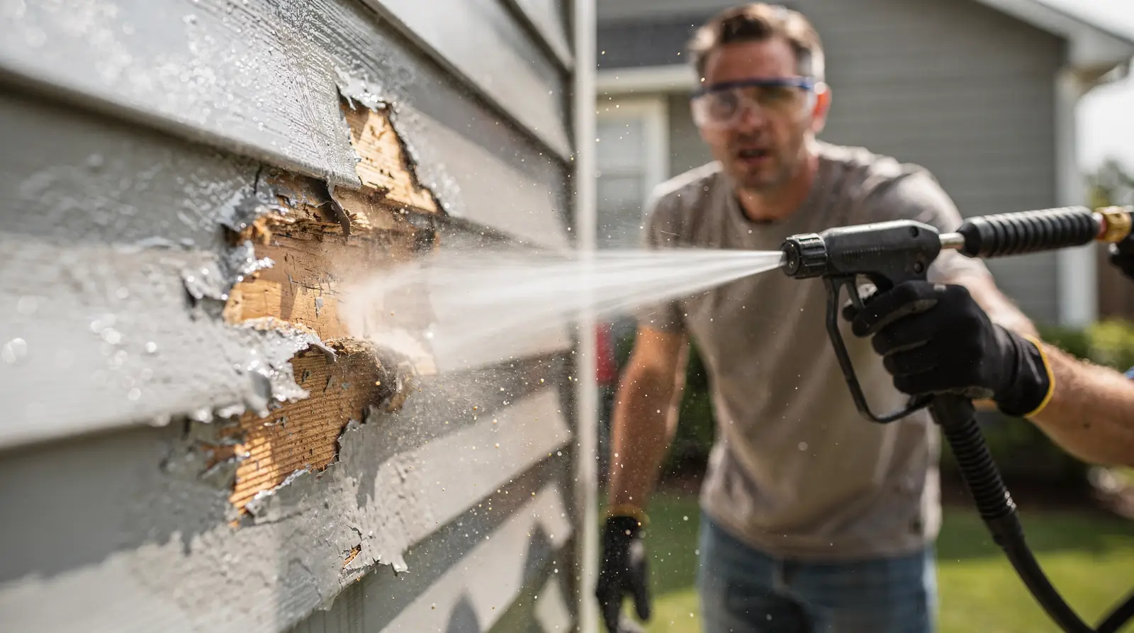 Vinyl siding, painted finishes, roof shingles, and concrete can suffer permanent damage from high-pressure cleaning
