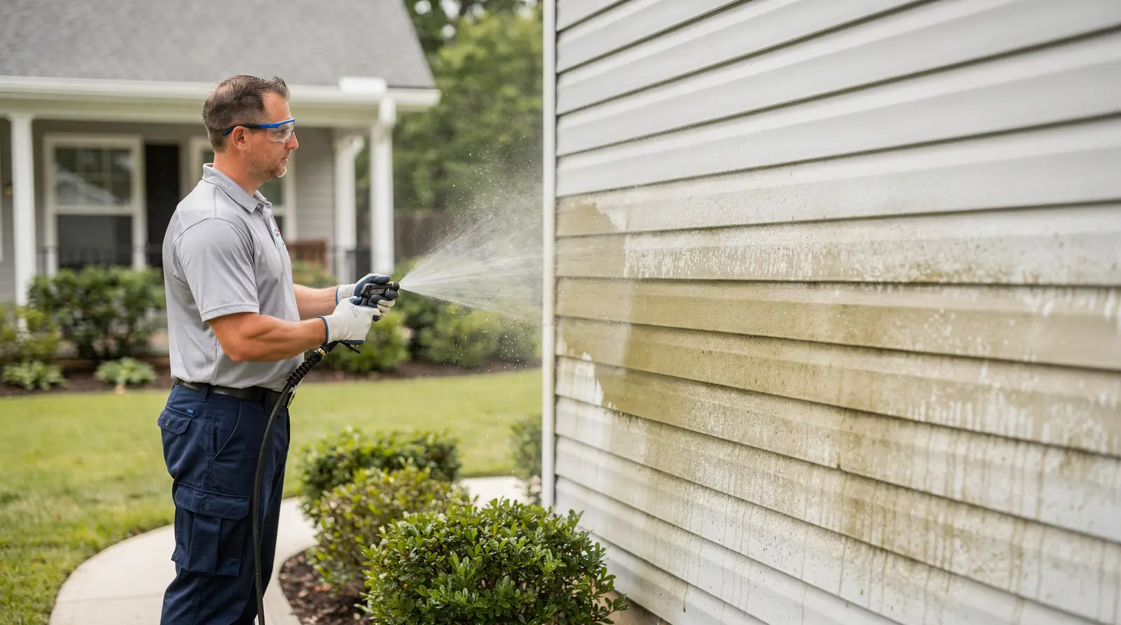 Soft washing sprayers typically operate between 150 and 300 PSI, far lower than standard pressure