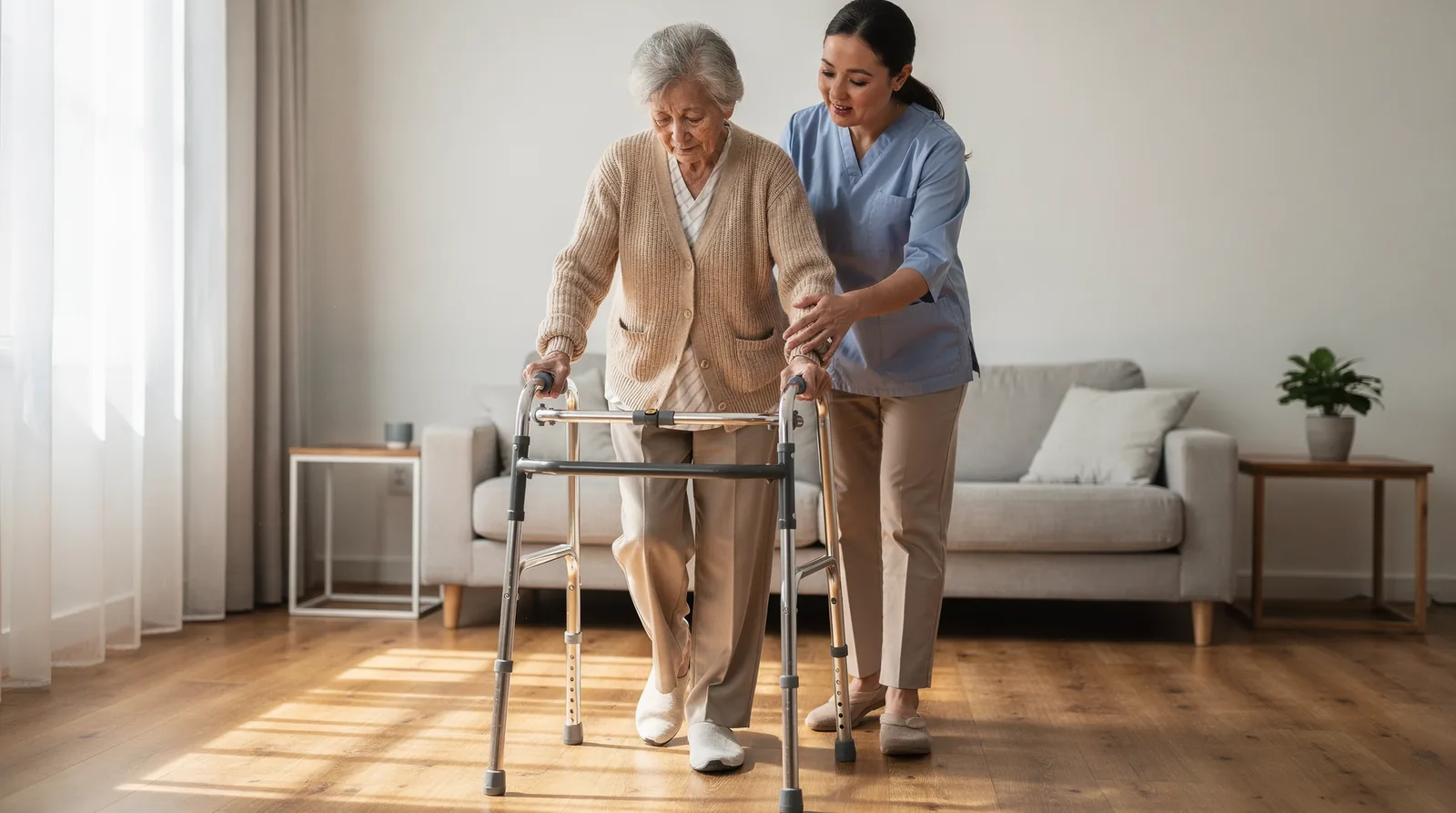 Gentle Hearts caregivers support tasks a client can still complete independently and step