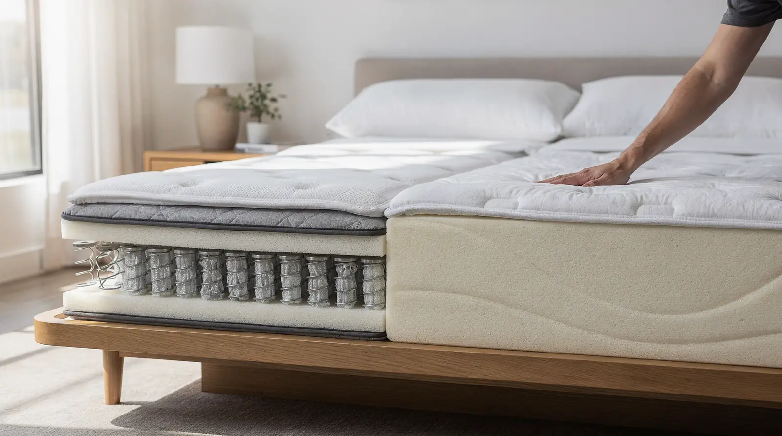 Healthy Zzz'S Sleep Store Carries Both Memory Foam And Hybrid Mattresses Side By Side