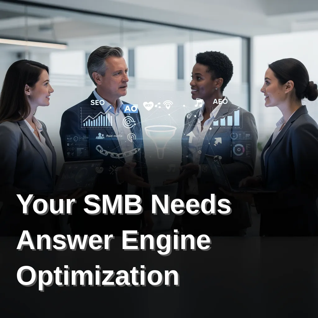 Small business owner engaging with AI search engine, emphasizing the importance of Answer Engine Optimization