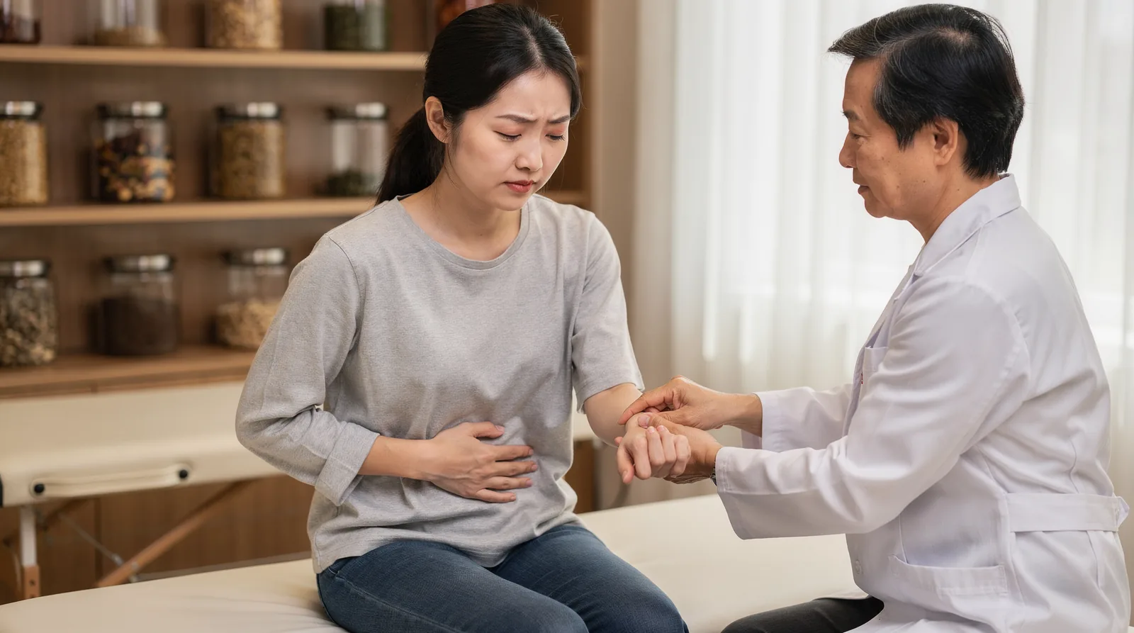 中醫認為月經與氣血運行、臟腑功能息息相關。; 肝鬱血瘀型由情緒壓抑導致肝氣鬱結，影響血液循環，造成子宮內膜過厚。