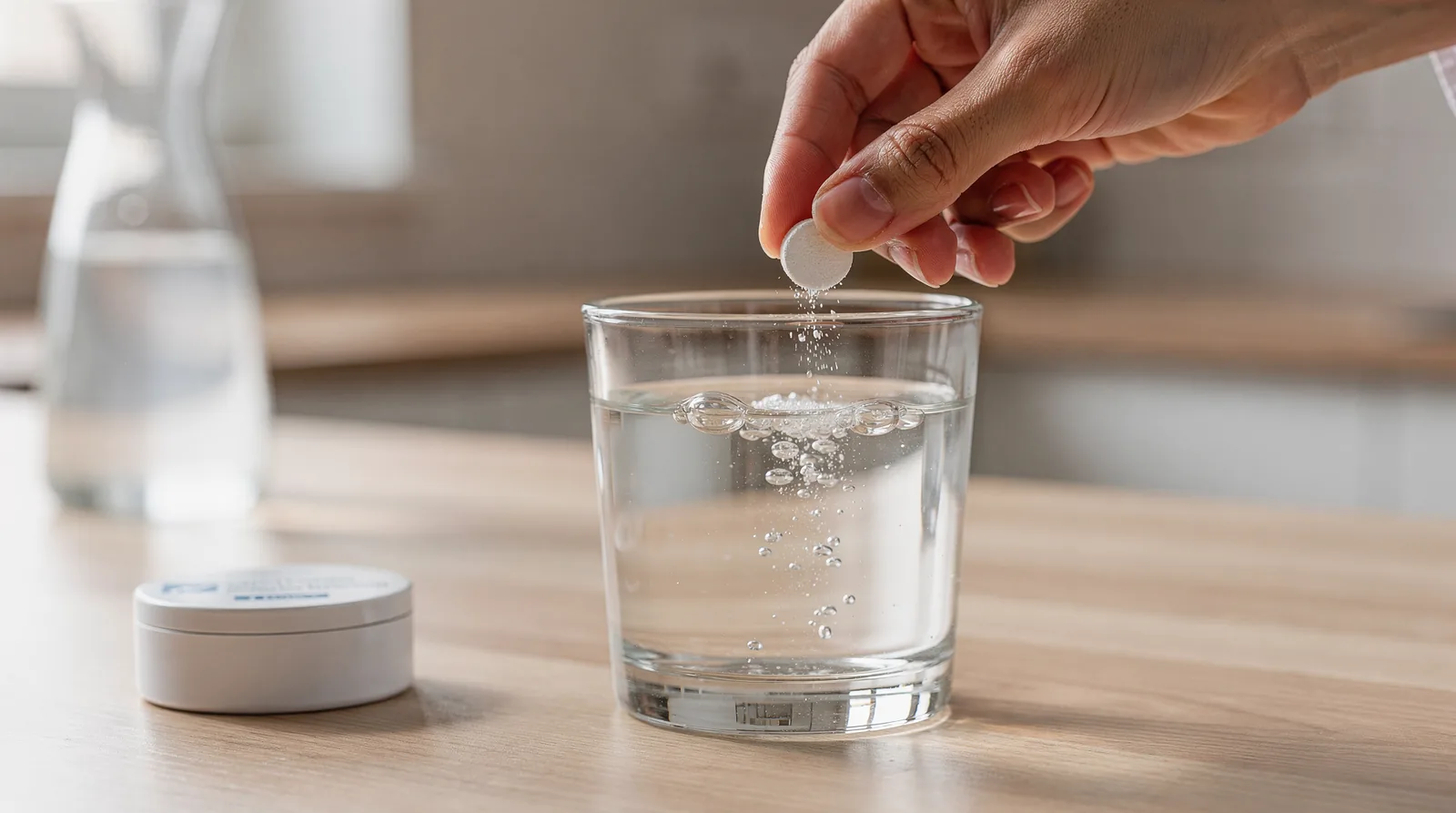 Hydrogen water tablets release micro-bubbles of hydrogen gas that create a crisp, refreshing hydration experience