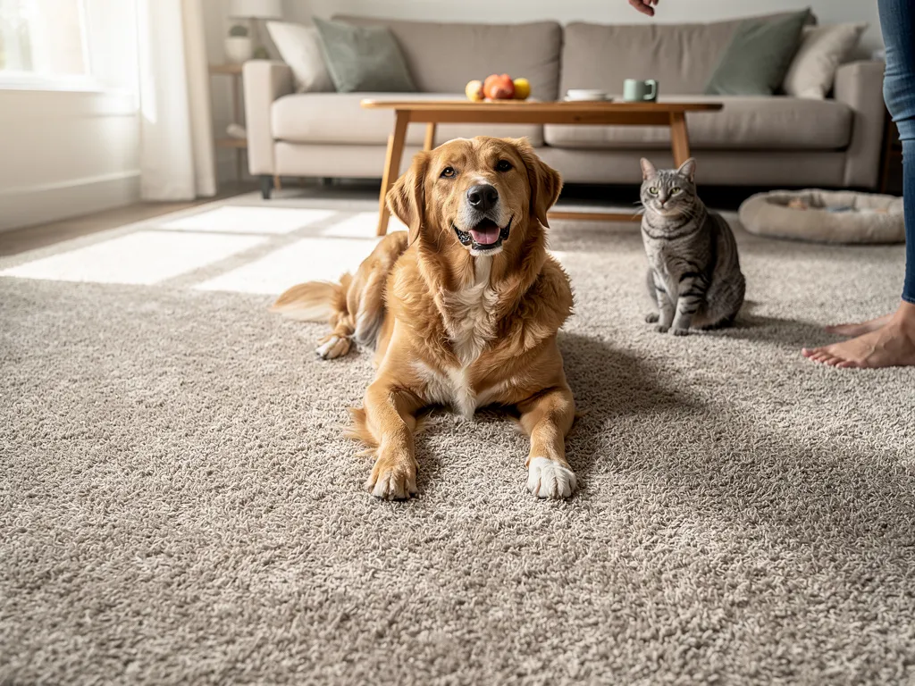 Soft stain-resistant nylon carpet in a cozy bedroom setting