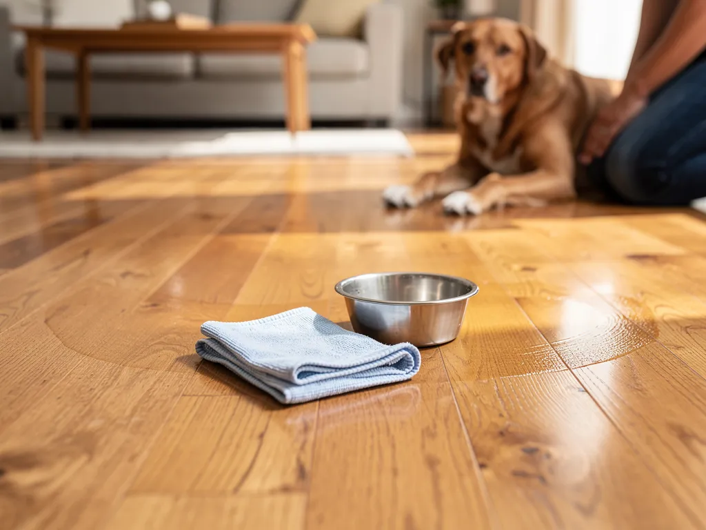 Scratch-resistant oak hardwood flooring in a sunlit living room