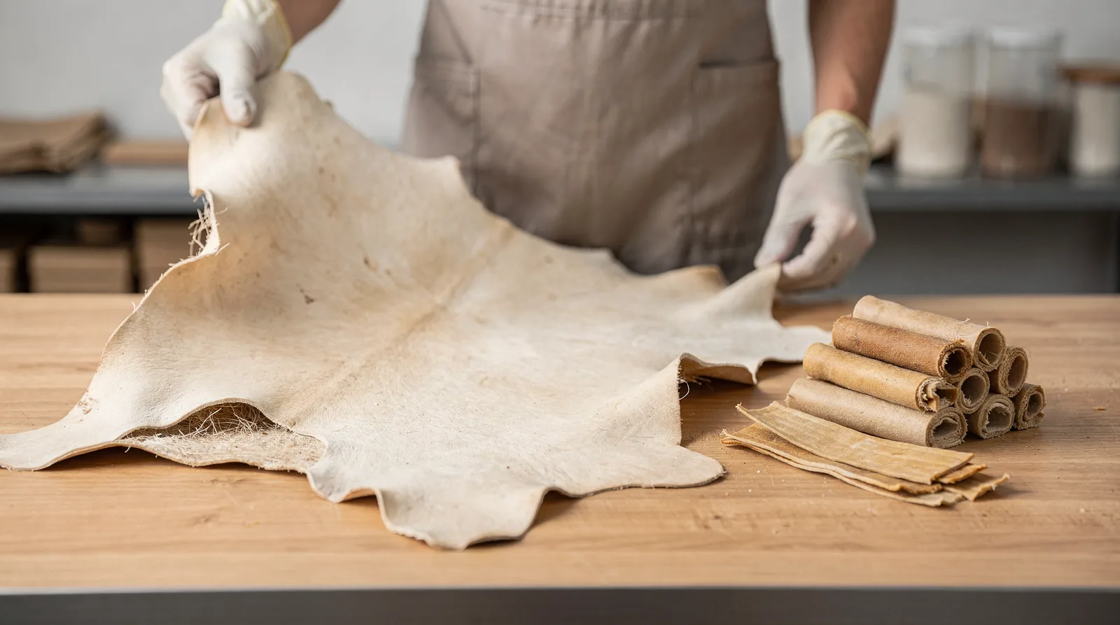 Rawhide chews are manufactured from the inner layer of animal hides, most commonly cattle hides