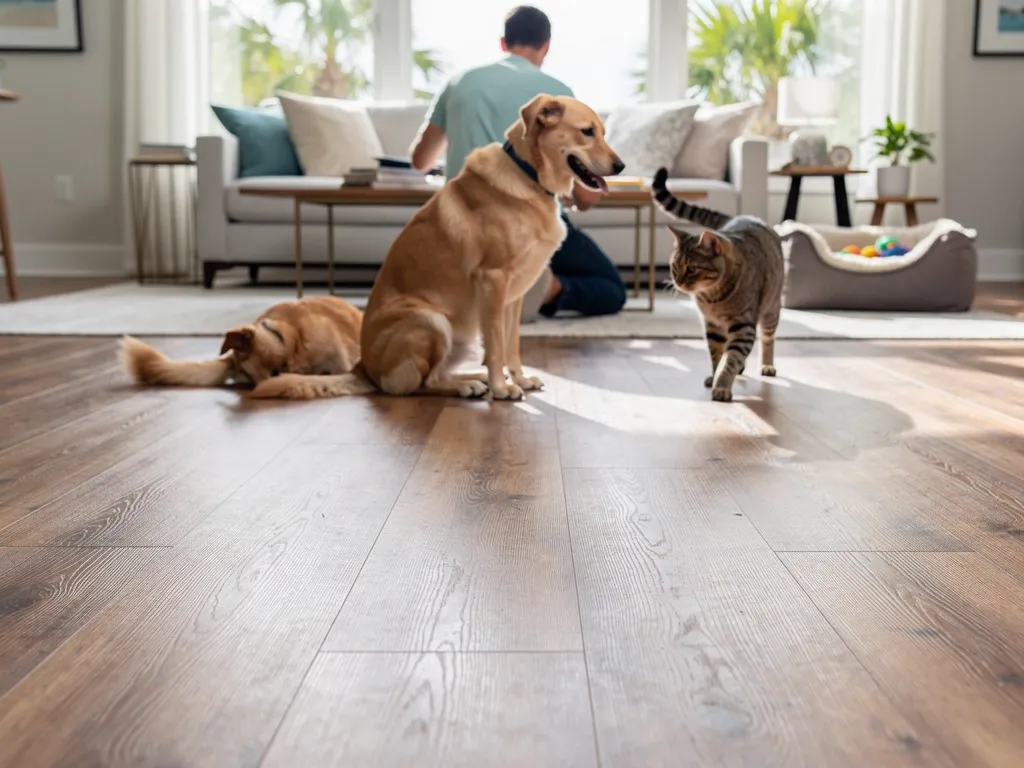 Jacksonville showroom display of pet-friendly flooring samples