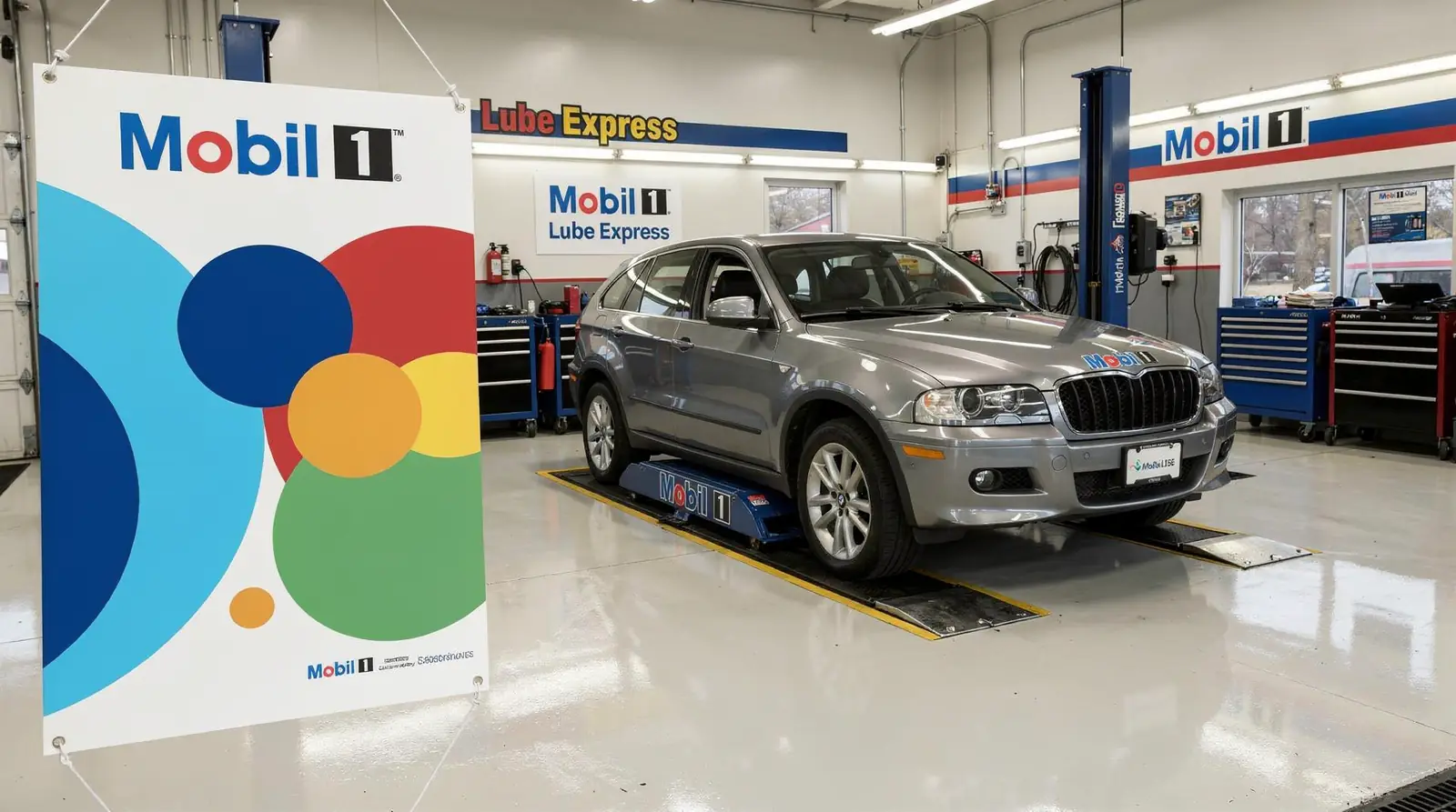 A $25 off coupon is available for full synthetic oil change service in Parsippany