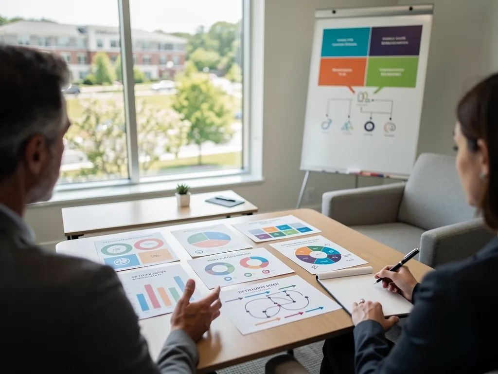 Professional mapping out a personal development and skills plan