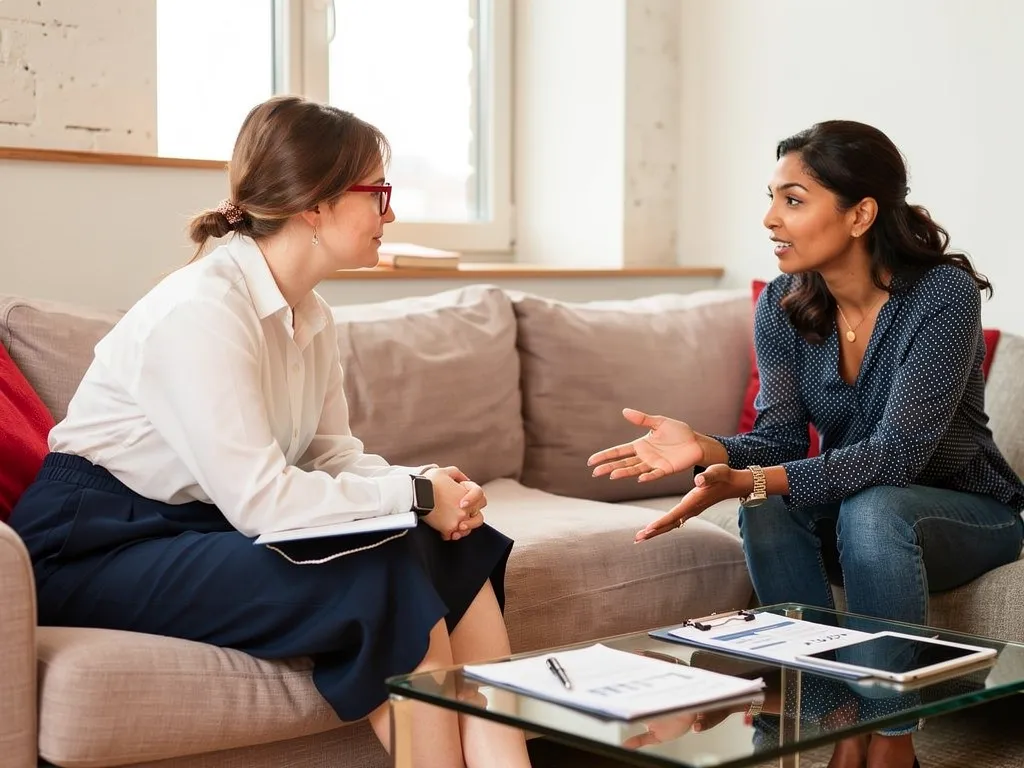 Executive coach guiding a client through a goal-setting session