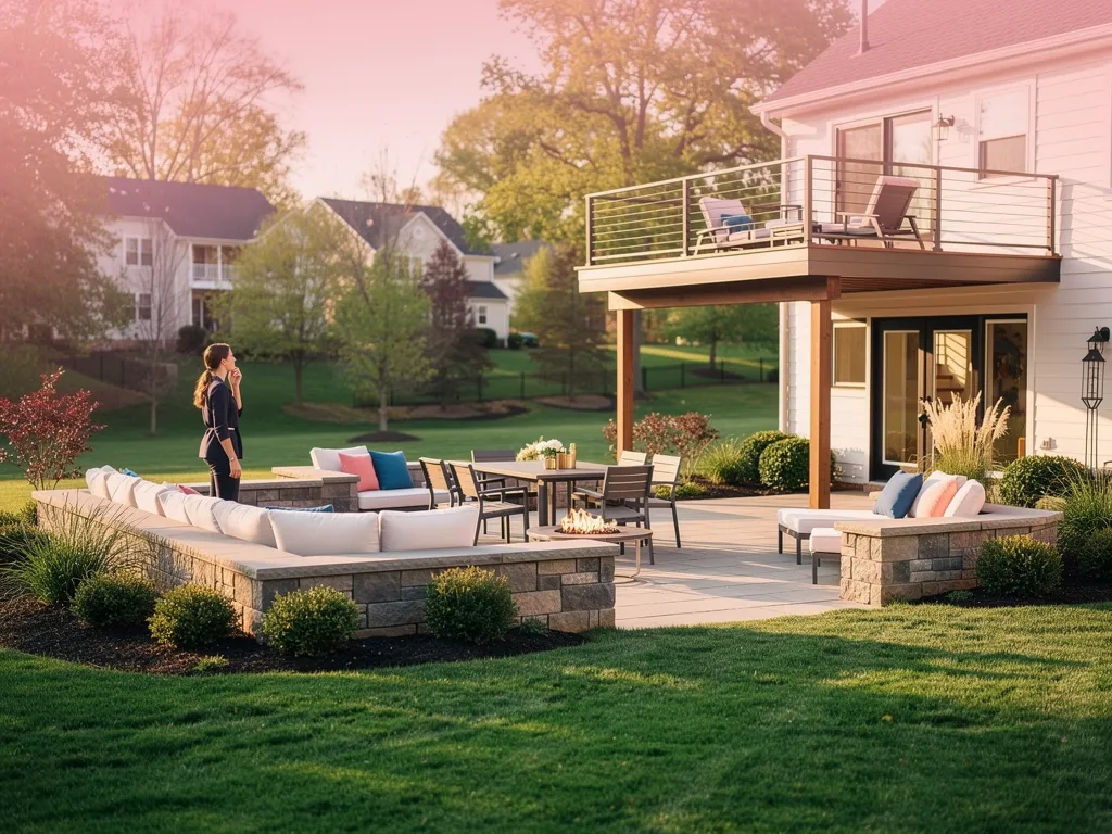 Backyard patio and deck expanding outdoor living space