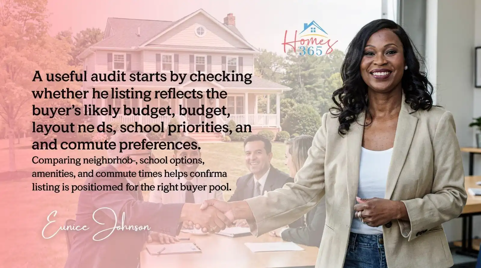 A useful audit starts by checking whether the listing reflects the buyer's likely budget, layout