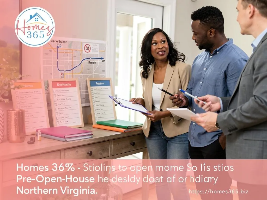 Agent preparing a documented open house plan and supplies