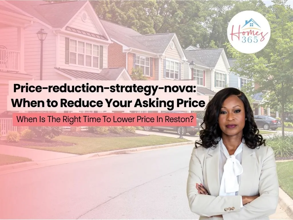 Reston Virginia neighborhood street with for-sale sign
