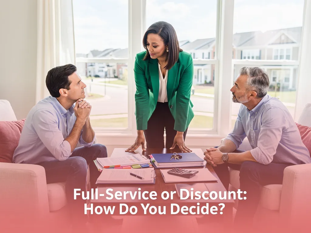 Buyer and seller reviewing agent representation options together