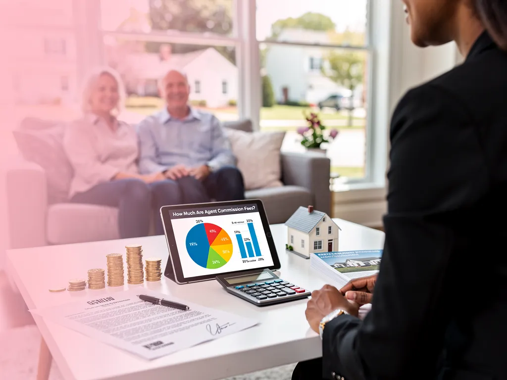 Real estate agent reviewing commission rate options with a seller